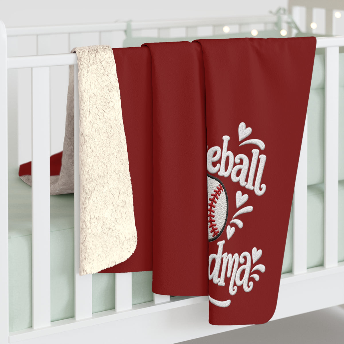 BASEBALL GRANDMA Sherpa Fleece Blanket