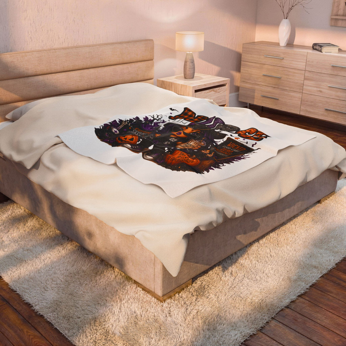 SASSY HALLOWEEN NURSE Velveteen Plush Blanket