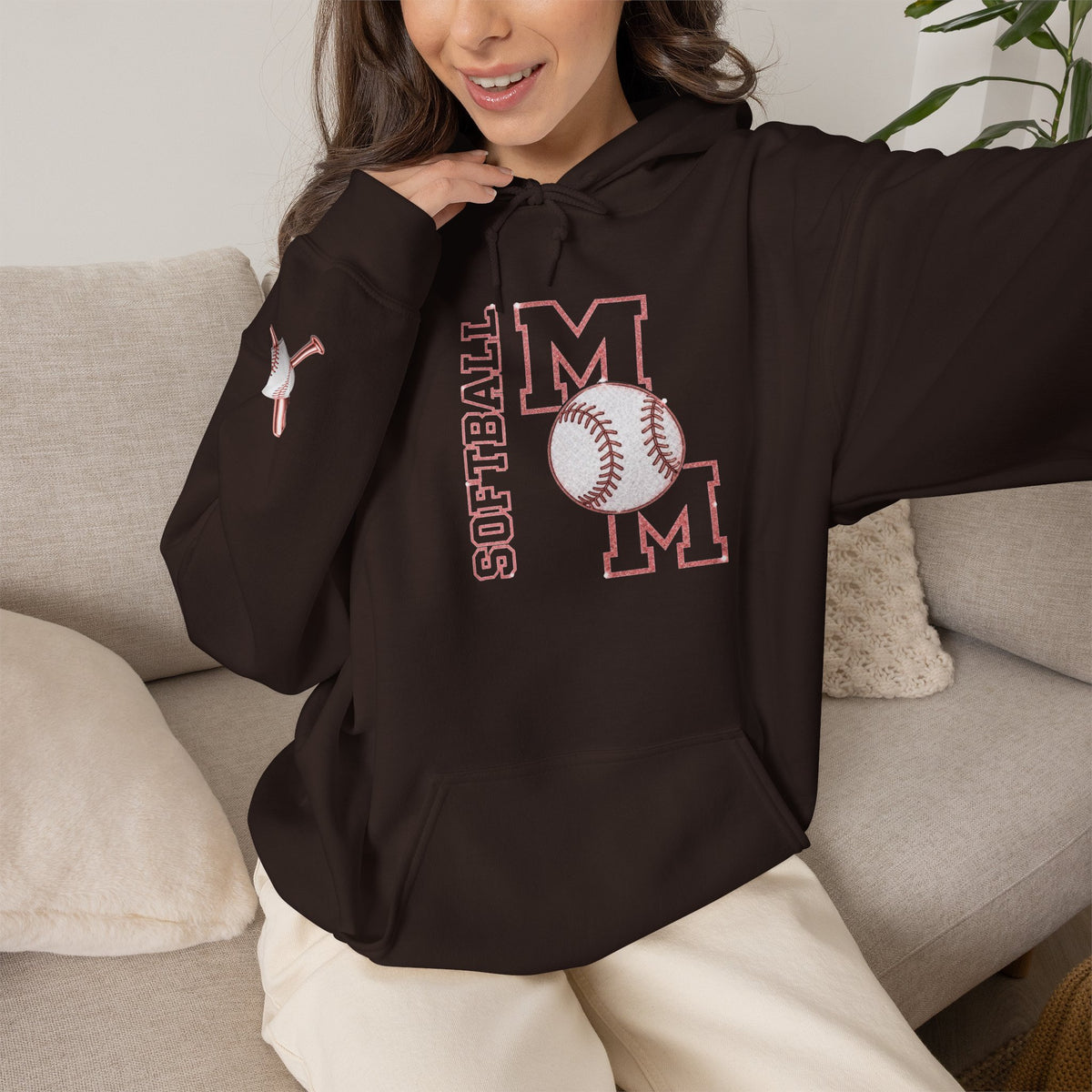 SOFTBALL MOM Hooded Sweatshirt