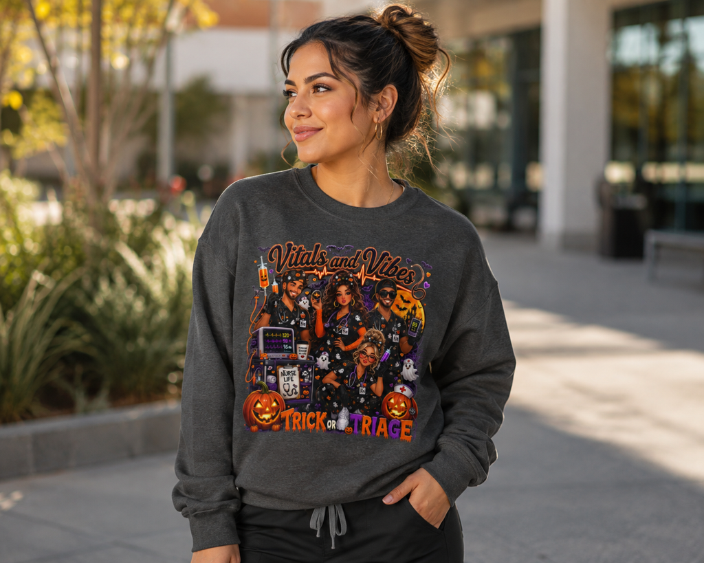 Halloween Nurse Crewneck Sweatshirt Unisex