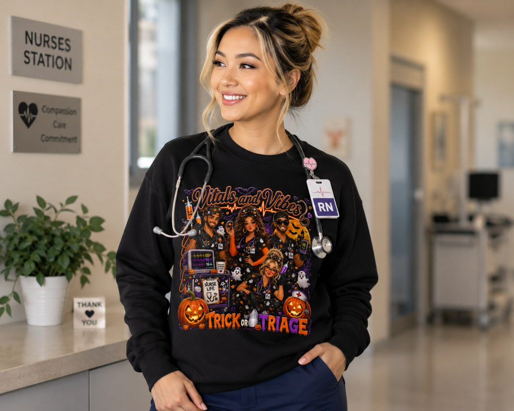 Halloween Nurse Crewneck Sweatshirt Unisex