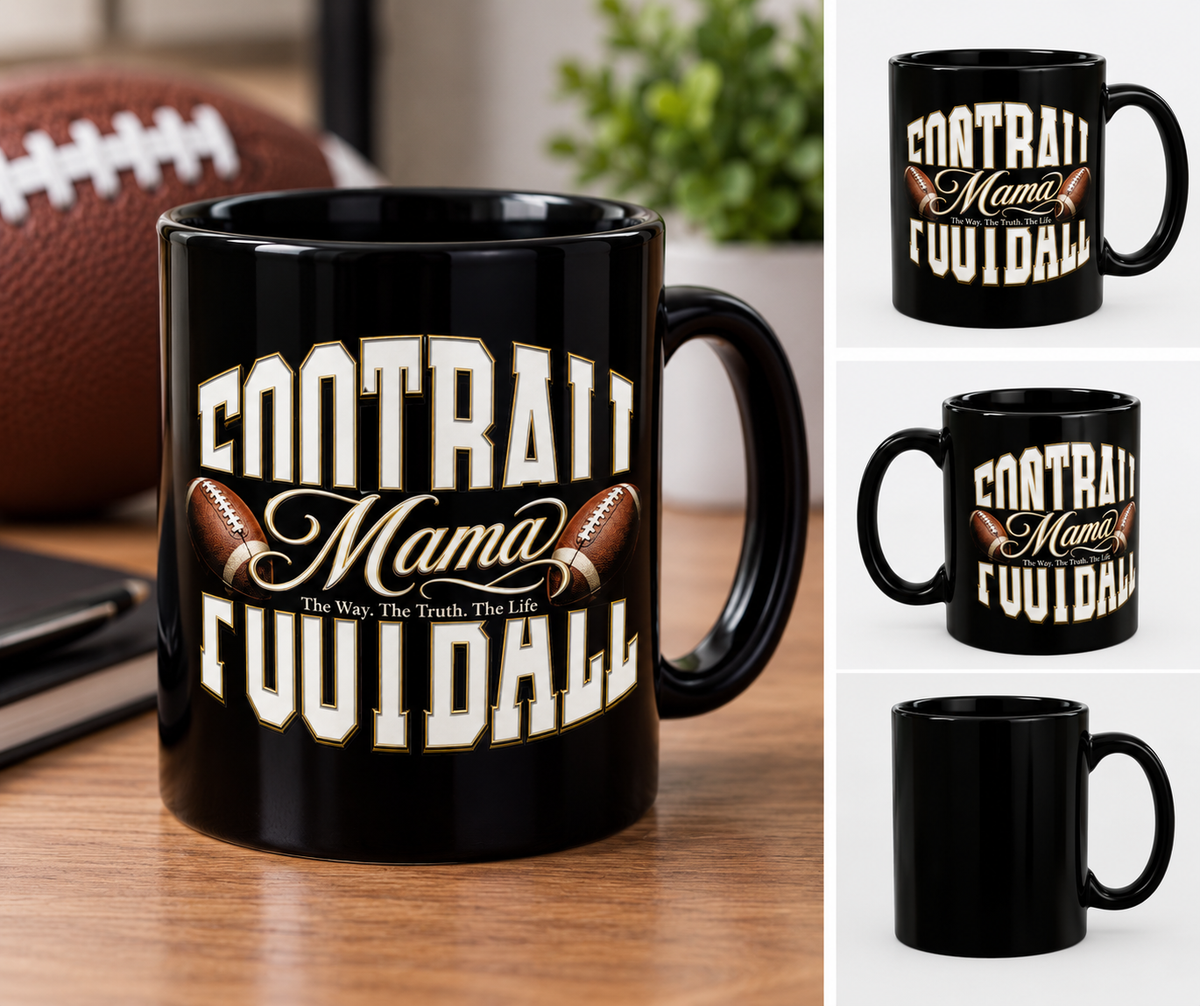 FOOTBALL MAMA Ceramic Mug is a fun football mom gift for coffee, tea, and game days. Perfect for birthdays, Mother's Day, holidays, or everyday use.
