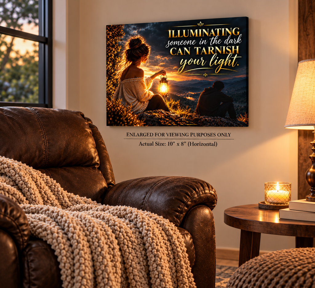 Illuminating Someone in the Dark Inspirational Canvas – 10" × 8" Horizontal