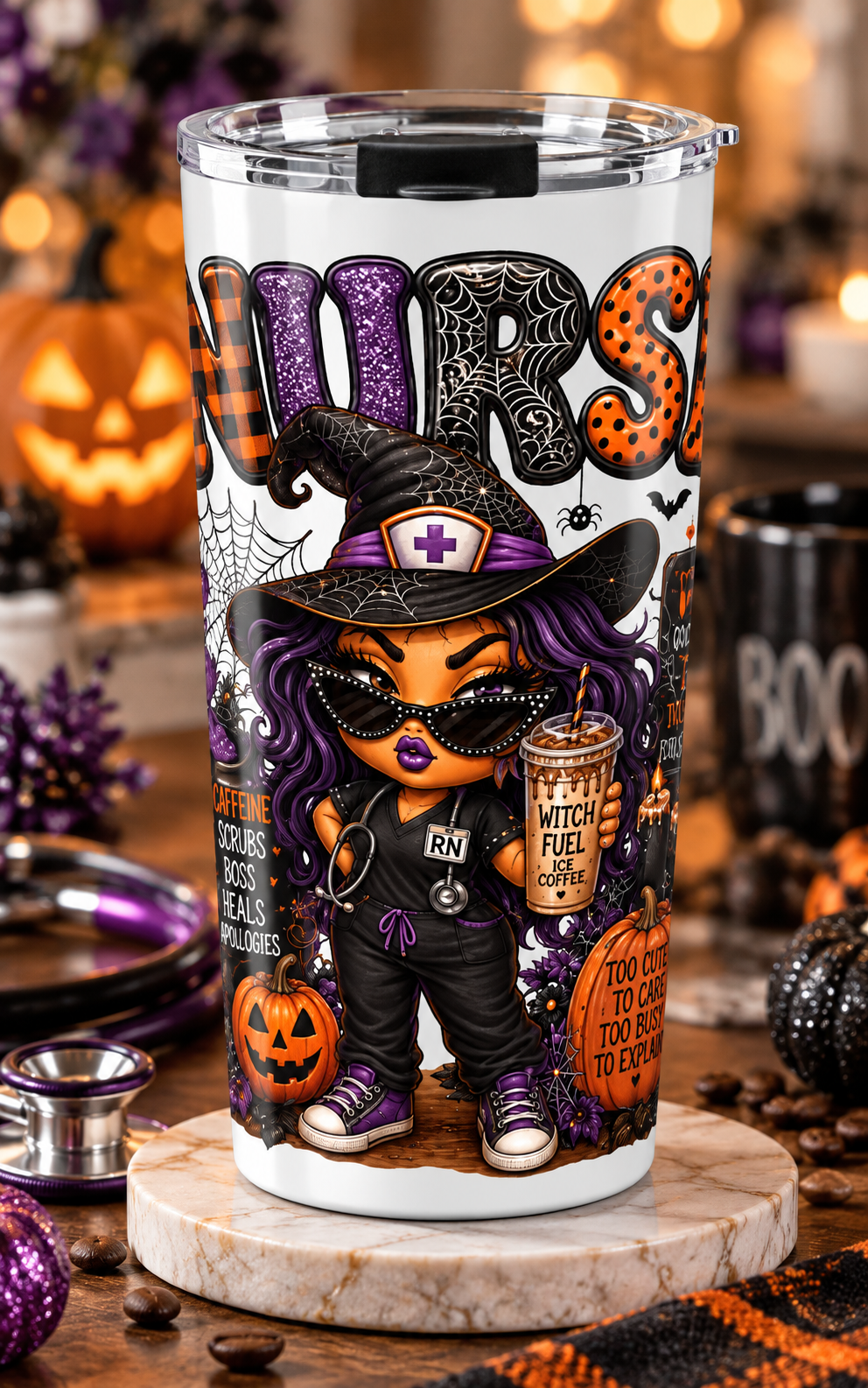 SASSY HALLOWEEN NURSE Tumbler 20oz