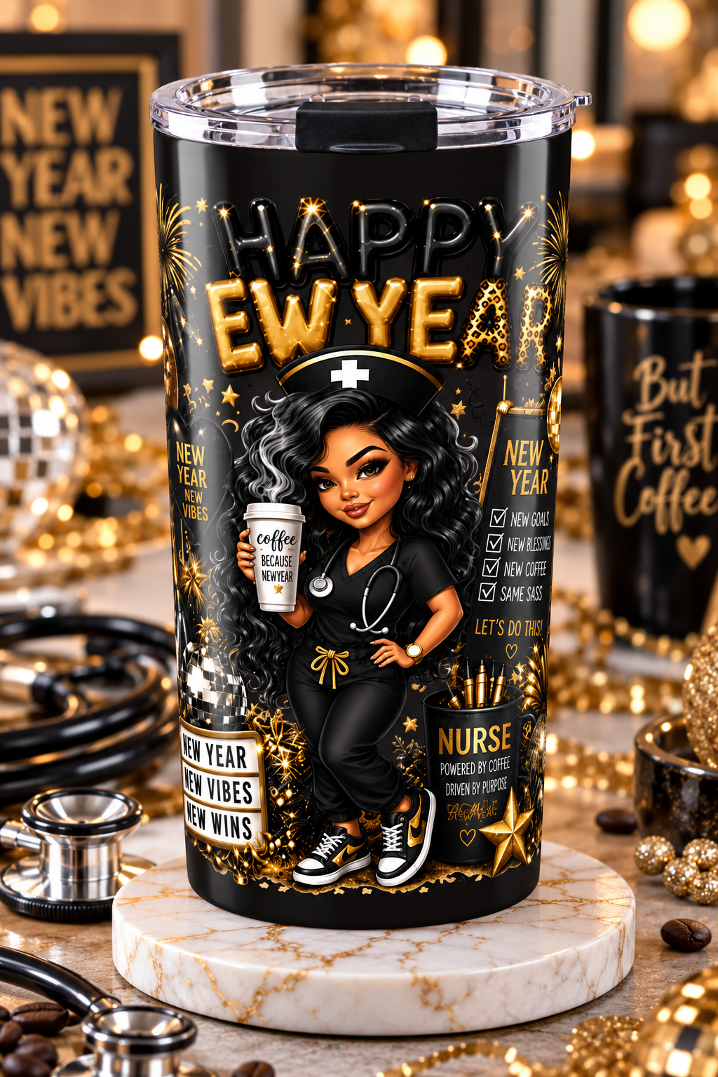 SASSY NEW YEARS NURSE Tumbler 20oz