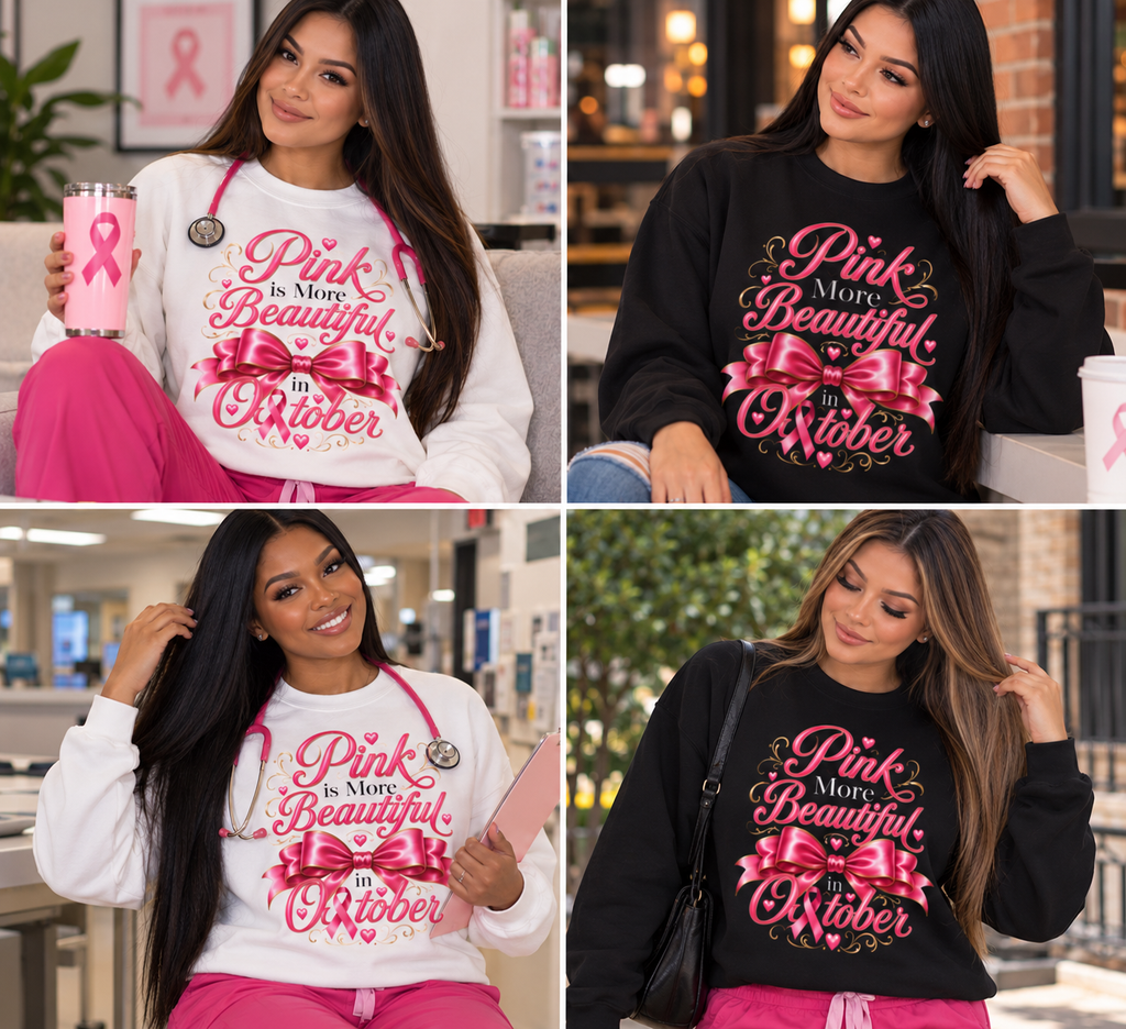 PINK BEAUTIFUL OCTOBER Crewneck Sweatshirt
