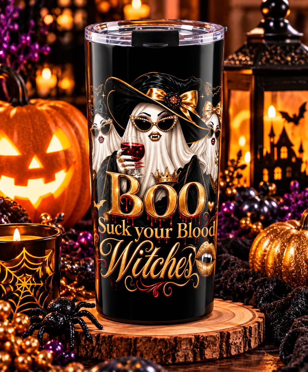 BOO BLOOD WITCHES COFFEE Tumbler 20oz
