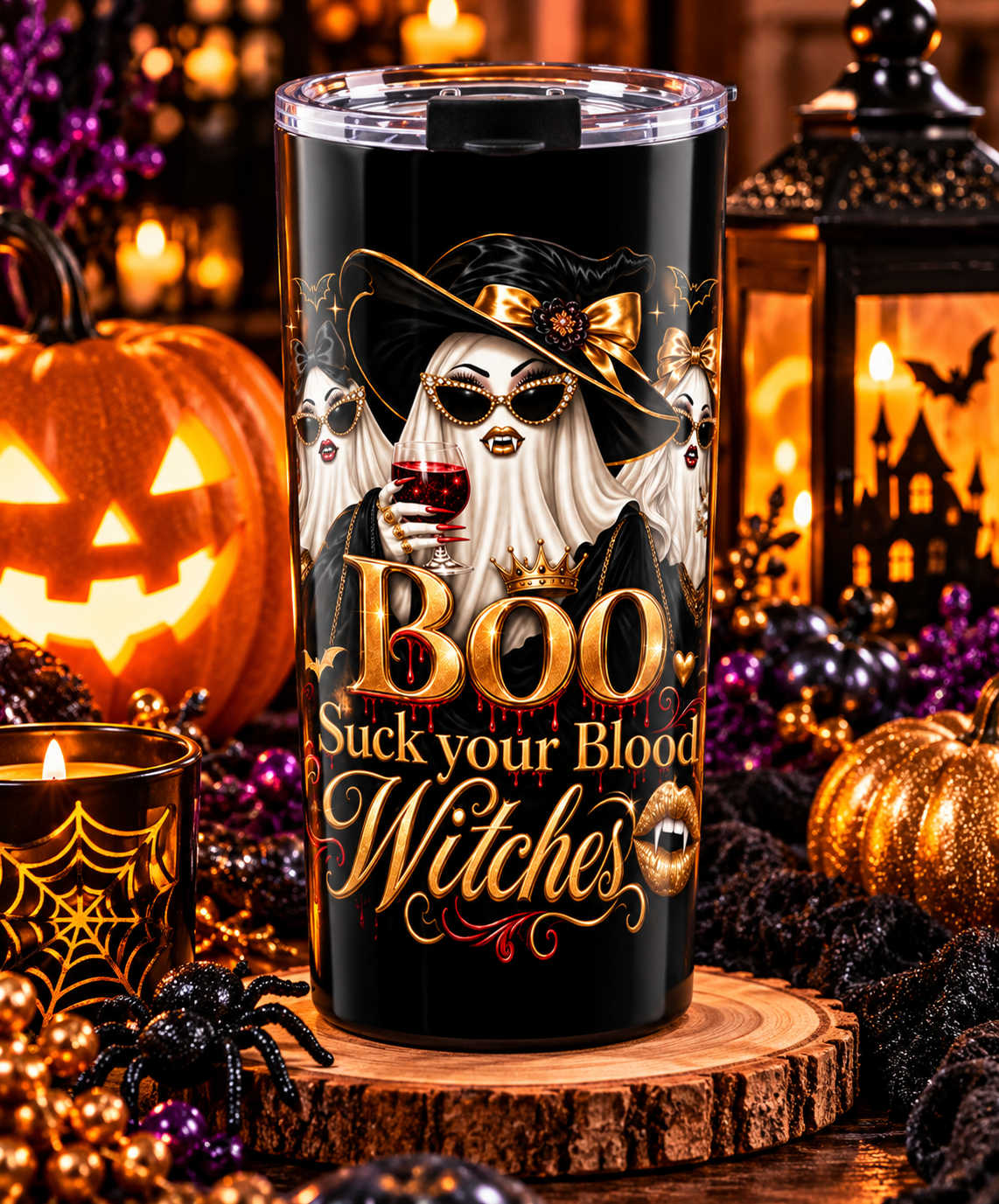 BOO BLOOD WITCHES COFFEE Tumbler 20oz