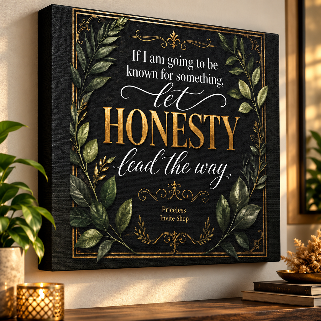 Let Honesty Lead the Way | Inspirational Canvas Wall Art