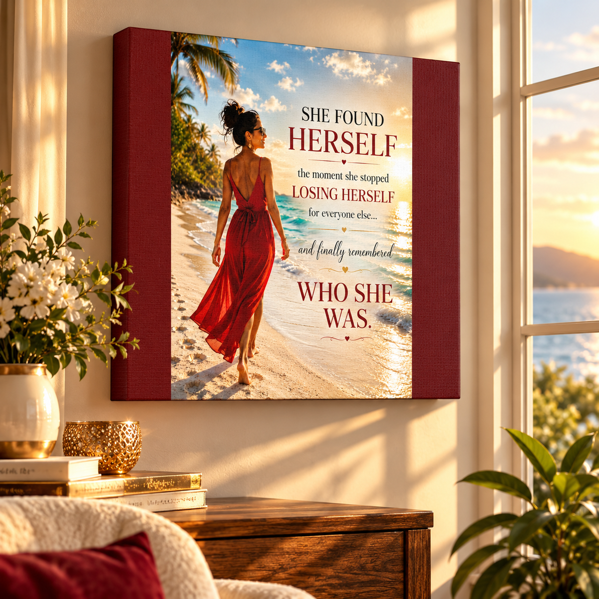 SHE FOUND HERSELF | Inspirational Canvas Wall Art