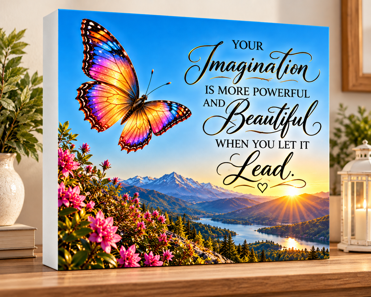 Let Your Imagination Lead – Inspirational Butterfly Canvas Wall Art