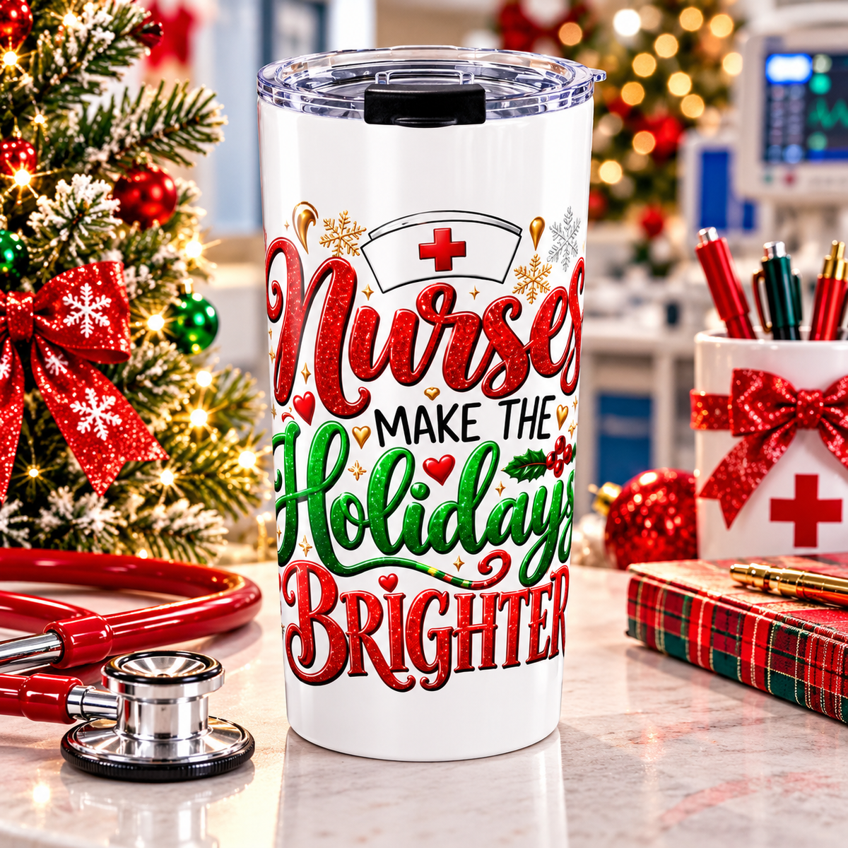 NURSE CHRISTMAS COFFEE Tumbler 20oz