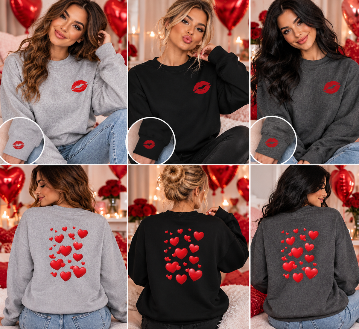 ST. VALENTINE'S HEARTS Crewneck Sweatshirt