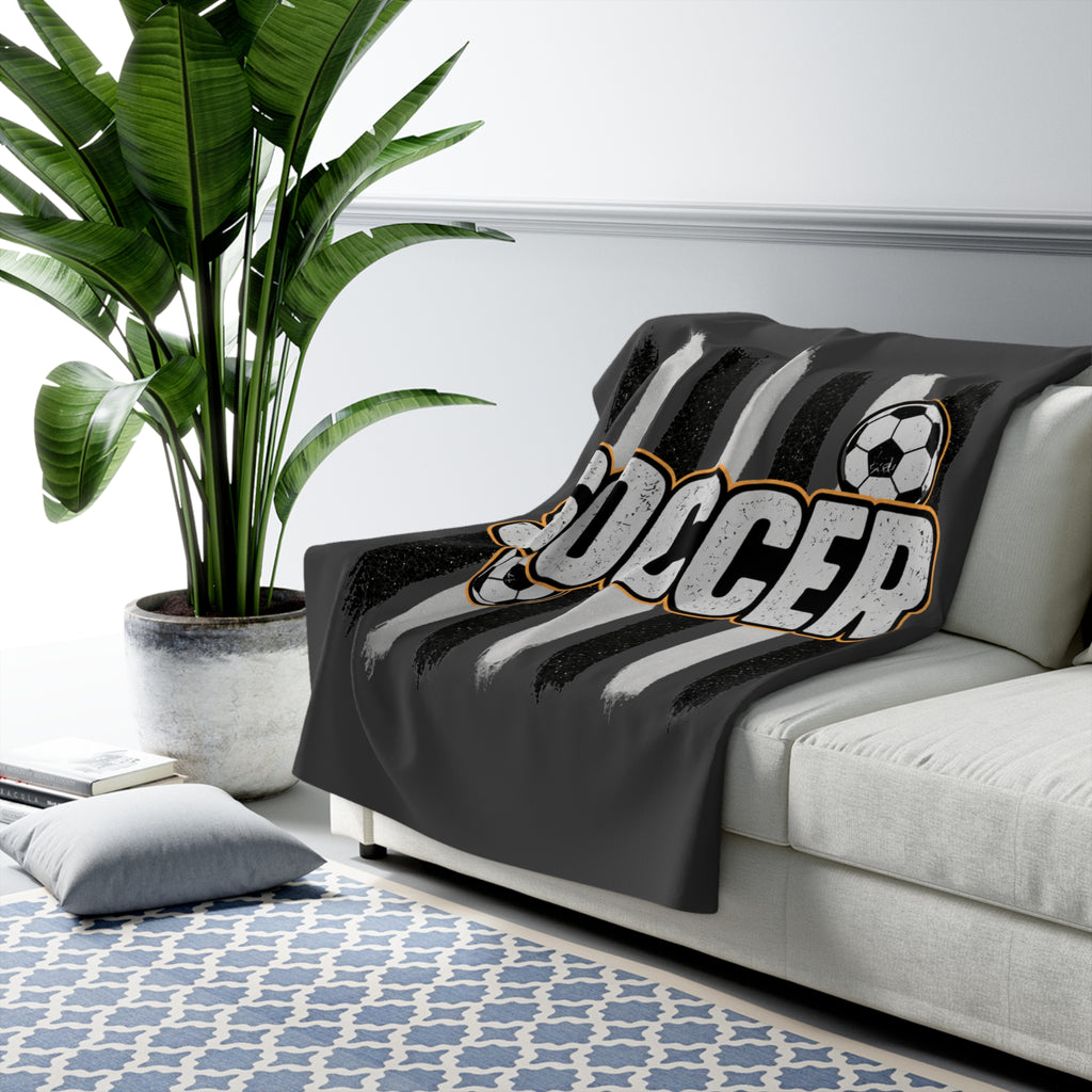 MEN SOCCER BLANKET Sherpa Fleece Blanket