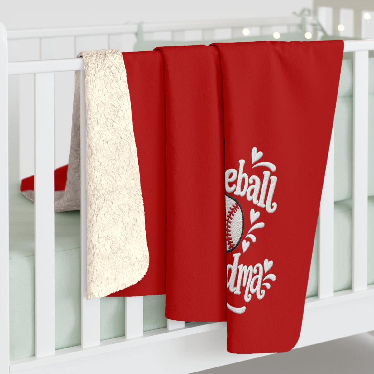 BASEBALL GRANDMA Sherpa Fleece Blanket
