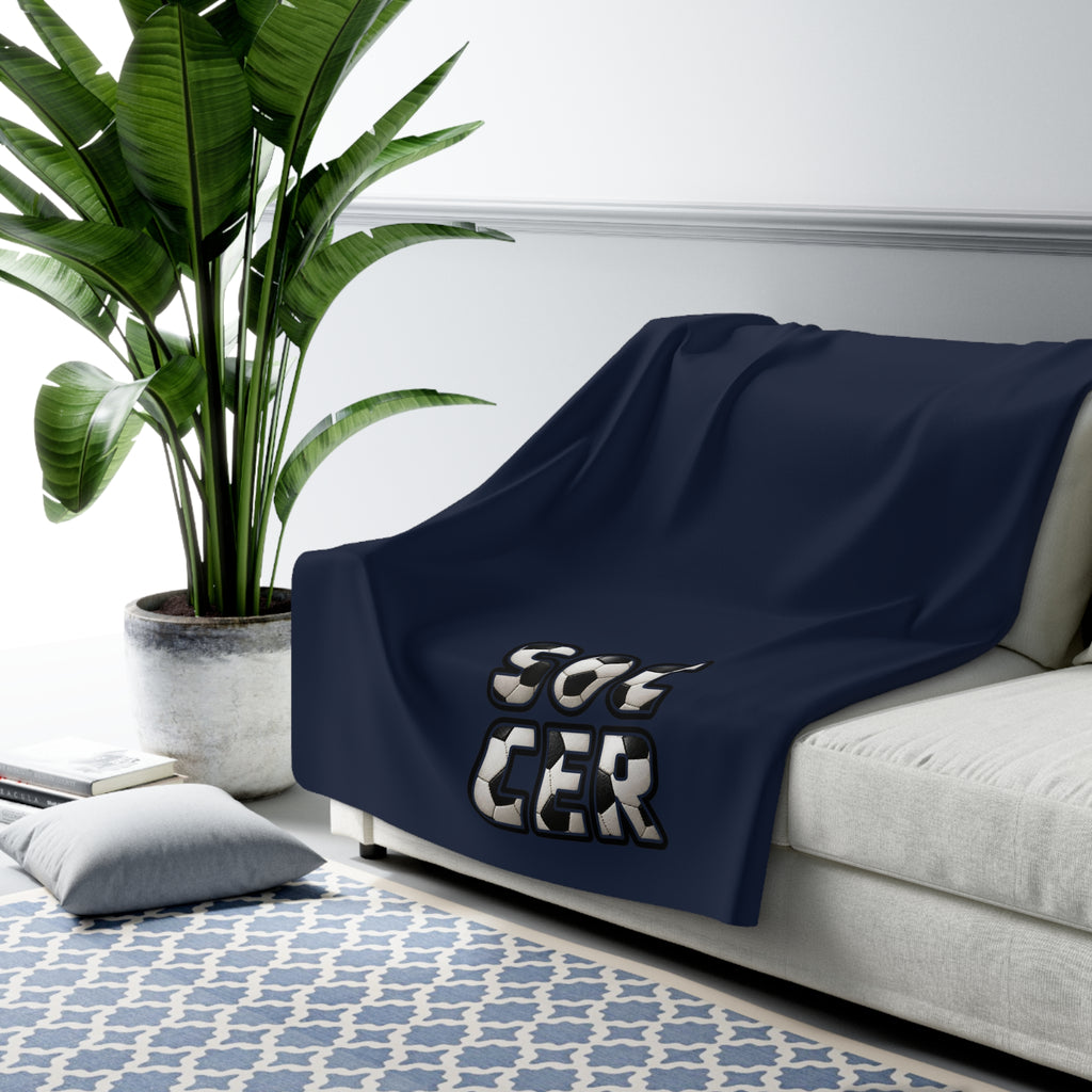 SOCCER Sherpa Fleece Blanket