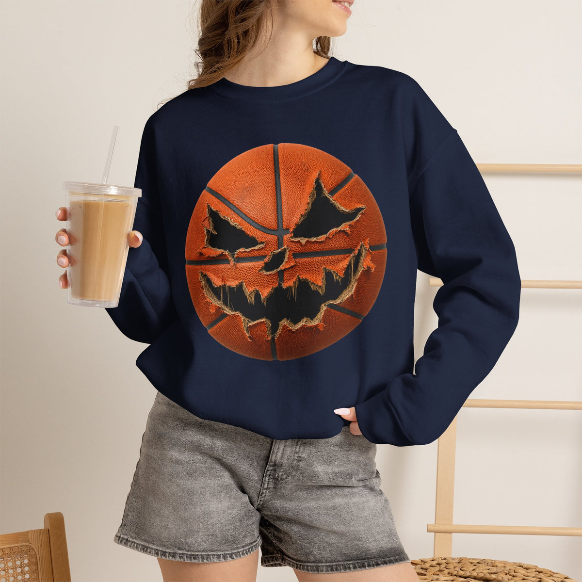 PUMPKIN BASKETBALL Unisex Heavy Blend™ Crewneck Sweatshirt
