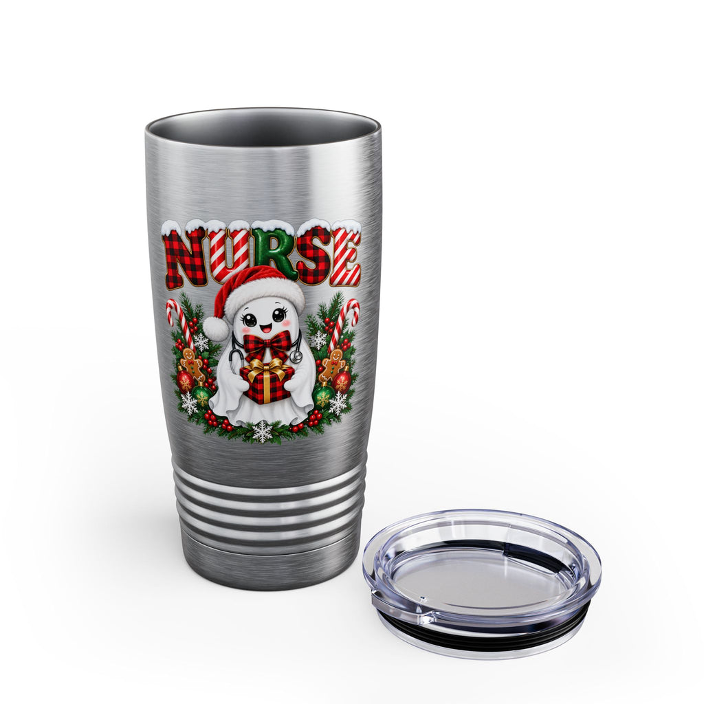 NURSE CHRISTMAS GHOST COFFEE Ringneck Tumbler, 20oz