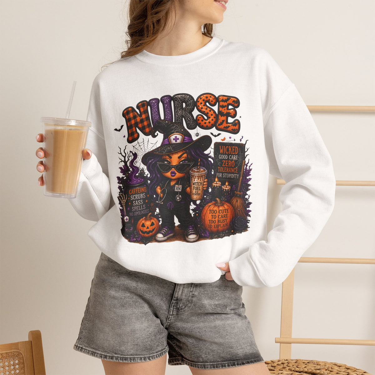 SASSY HALLOWEEN NURSE Crewneck Sweatshirt