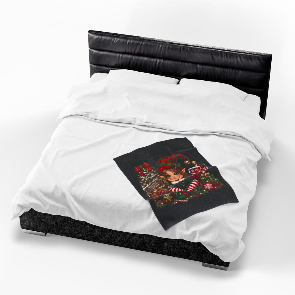 CHRISTMAS PRETTY ELF Velveteen Plush Blanket