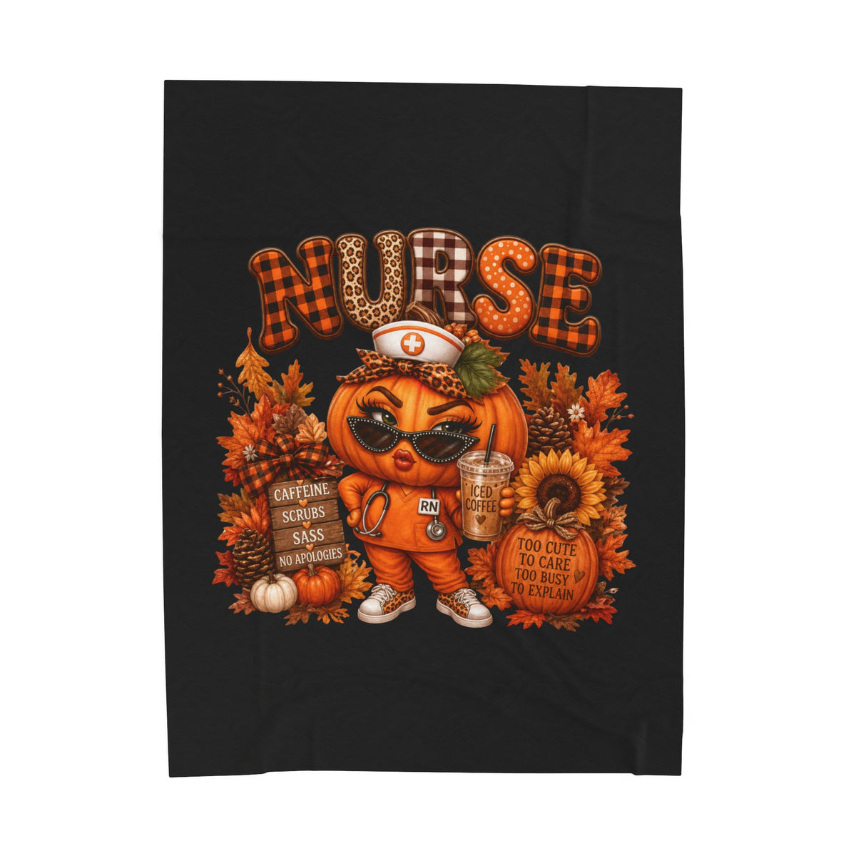 SASSY NURSE FALL Velveteen  Plush Blanket