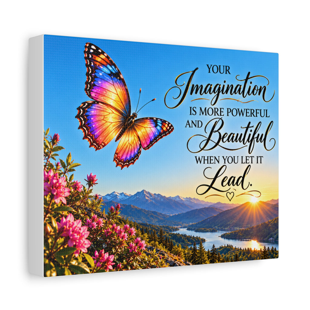 Let Your Imagination Lead – Inspirational Butterfly Canvas Wall Art