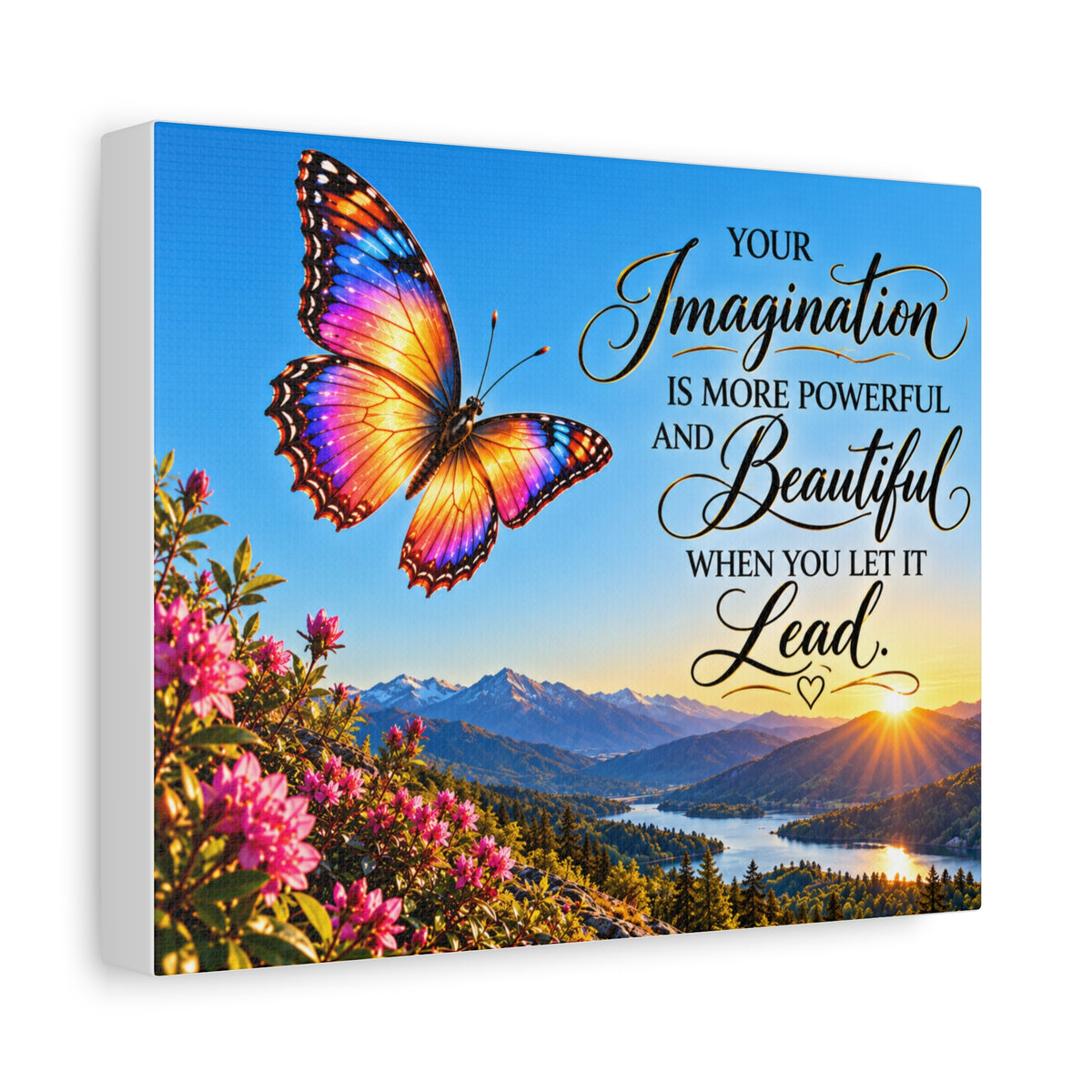 Let Your Imagination Lead – Inspirational Butterfly Canvas Wall Art