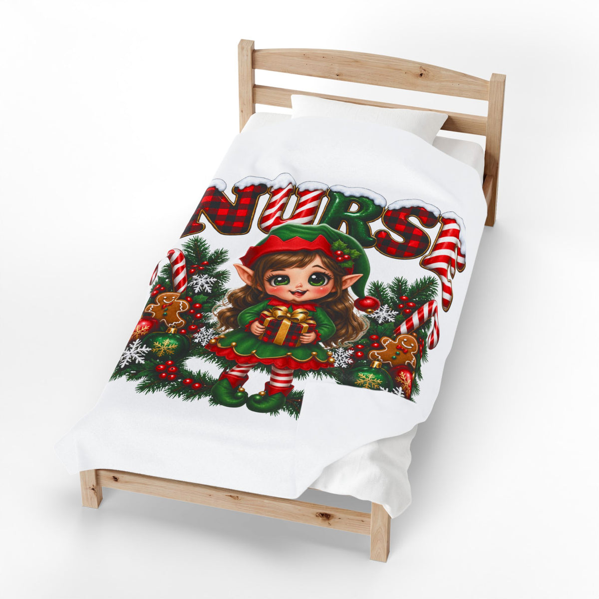 CHRISTMAS ELF Velveteen Plush Blanket