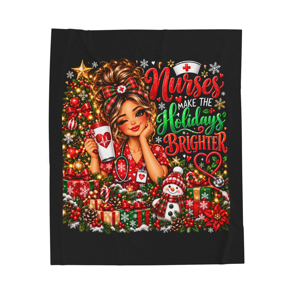 NURSE CHRISTMAS BLANKET Velveteen Plush Blanket