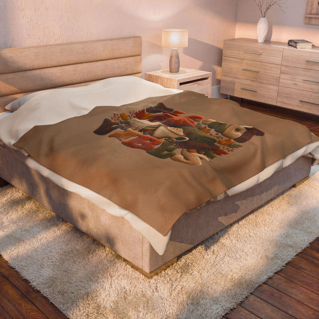 FALL VIBES Velveteen Plush Blanket