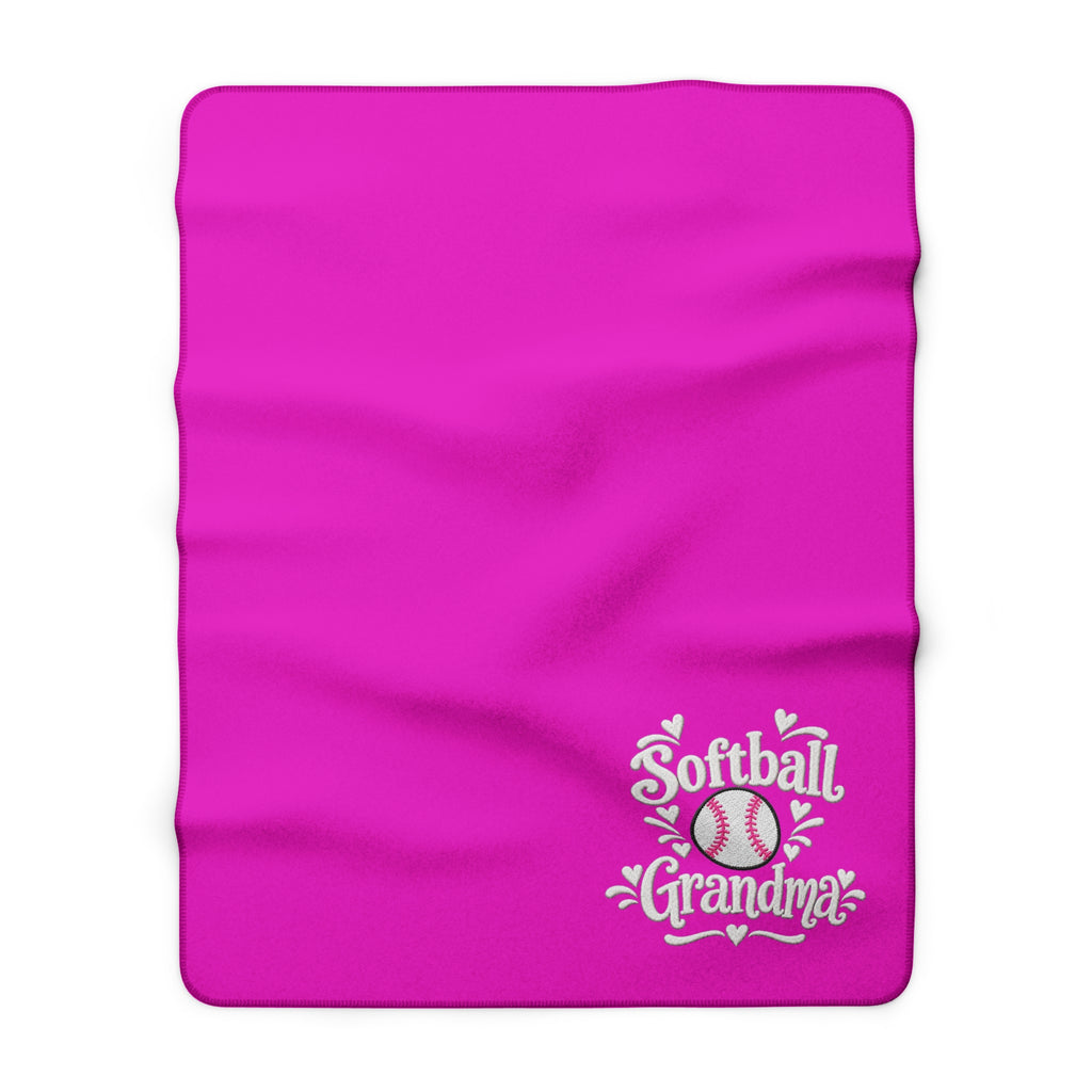 SOFTBALL GRANDMA Sherpa Fleece Blanket