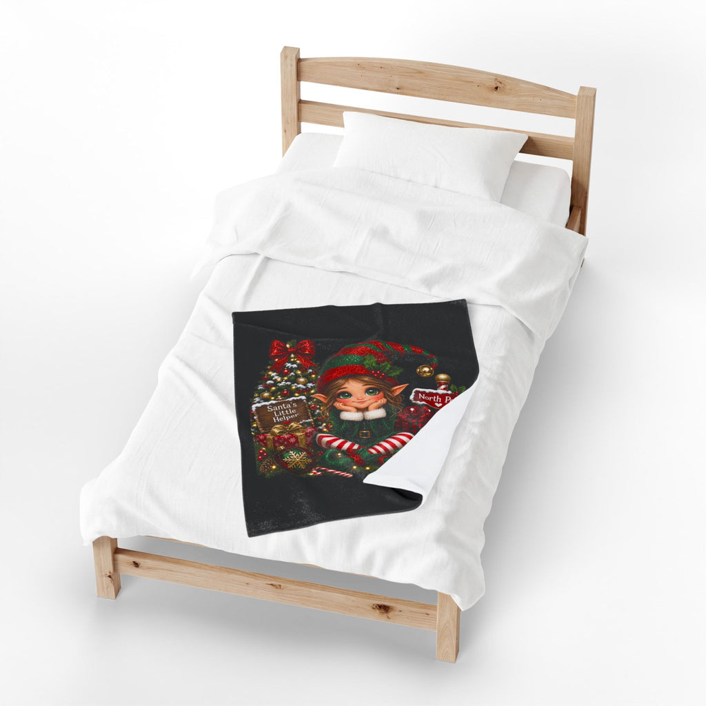 CHRISTMAS PRETTY ELF Velveteen Plush Blanket