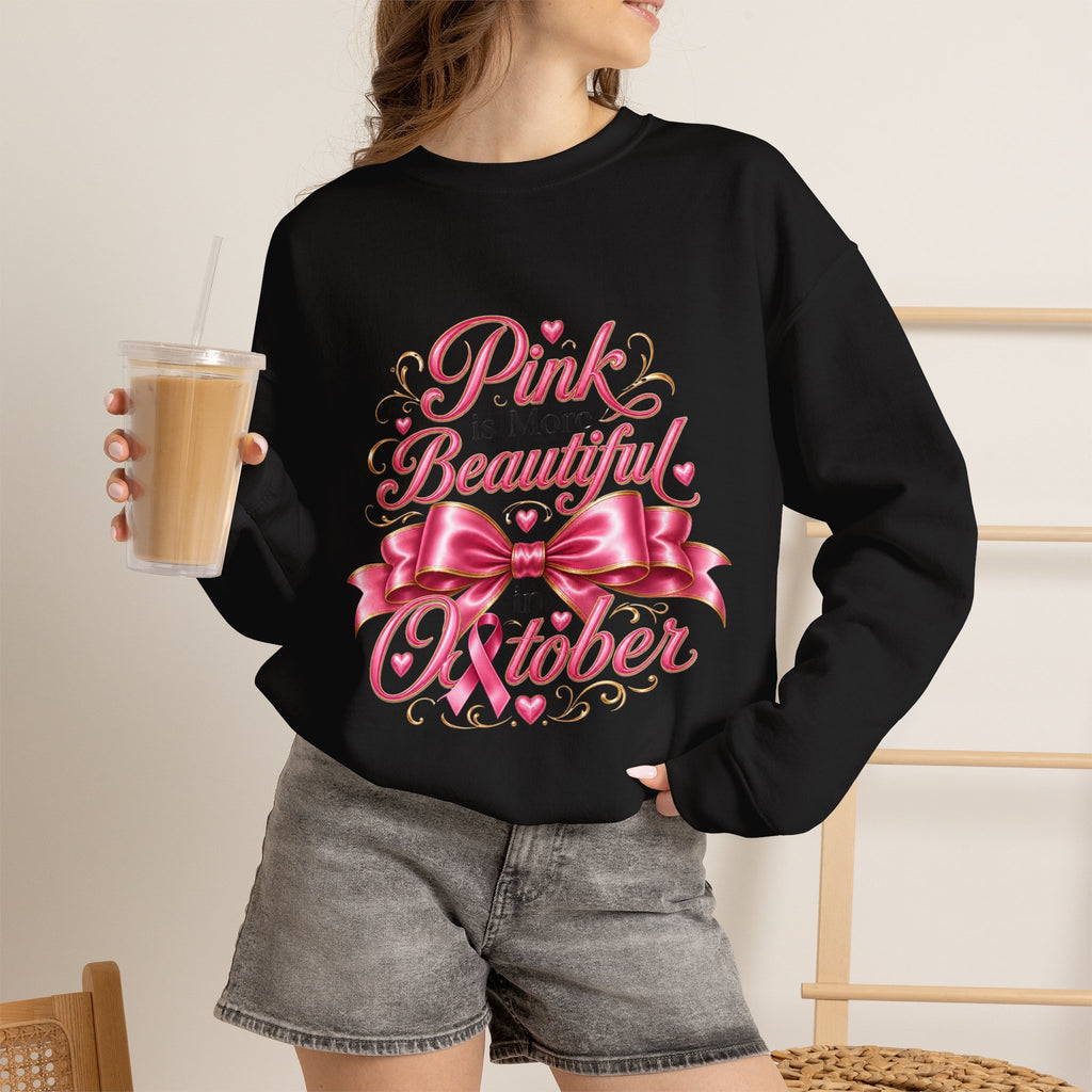PINK BEAUTIFUL OCTOBER Crewneck Sweatshirt