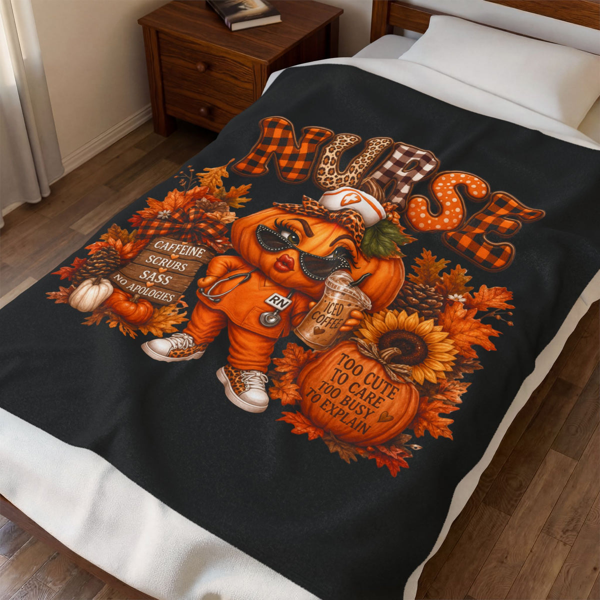 SASSY NURSE FALL Velveteen  Plush Blanket
