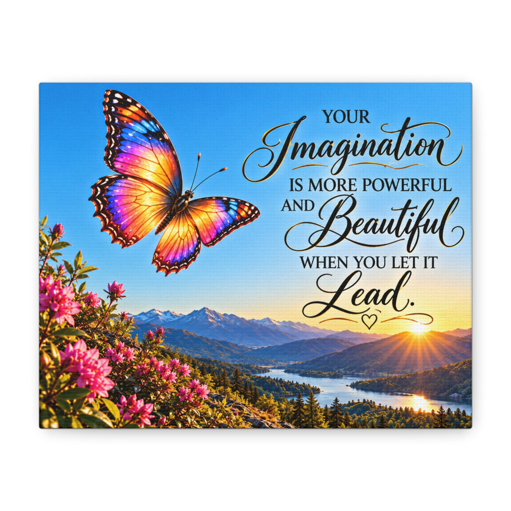 Let Your Imagination Lead – Inspirational Butterfly Canvas Wall Art