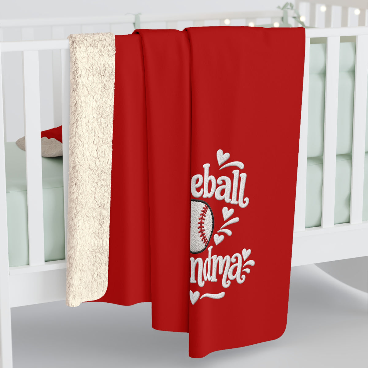 BASEBALL GRANDMA Sherpa Fleece Blanket