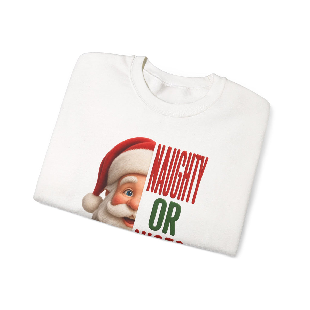 NAUGHTY OR NICE SANTA Unisex Heavy Blend Crewneck Sweatshirt 