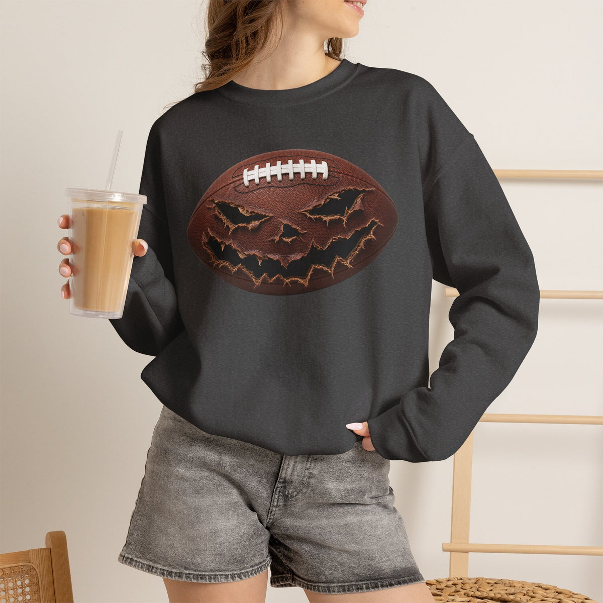 PUMPKIN FOOTBALL Unisex Heavy Blend™ Crewneck Sweatshirt