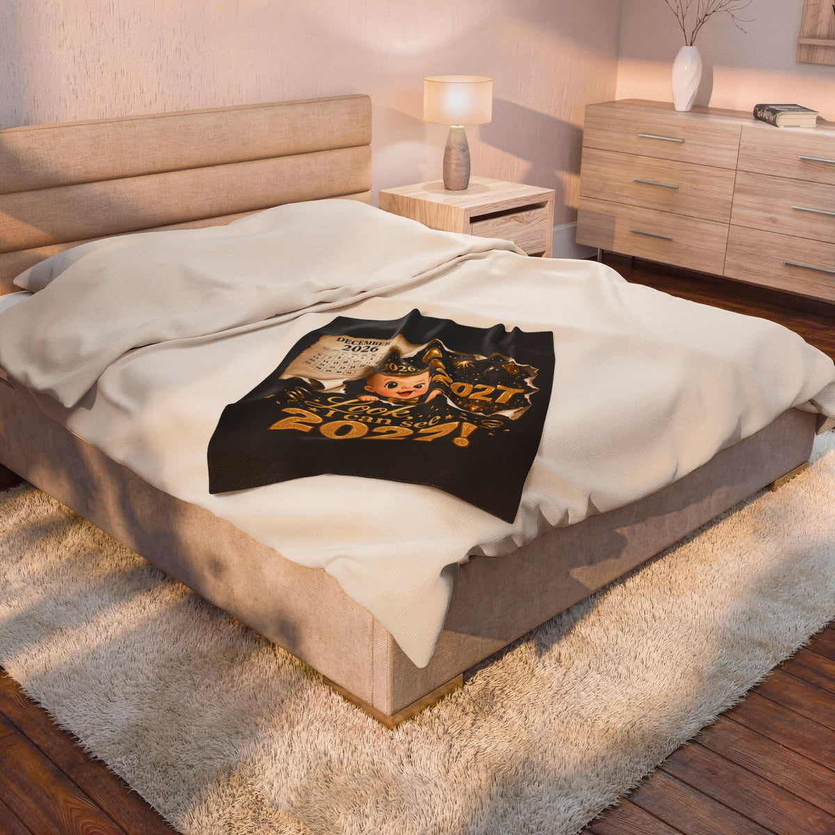 NEW YEAR BLANKET Velveteen Plush Blanket