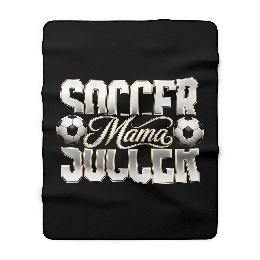 SOCCER MAMA BLACK Sherpa Fleece Blanket