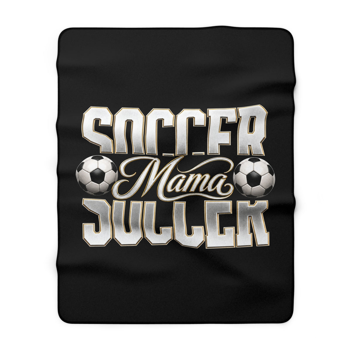 SOCCER MAMA BLACK Sherpa Fleece Blanket