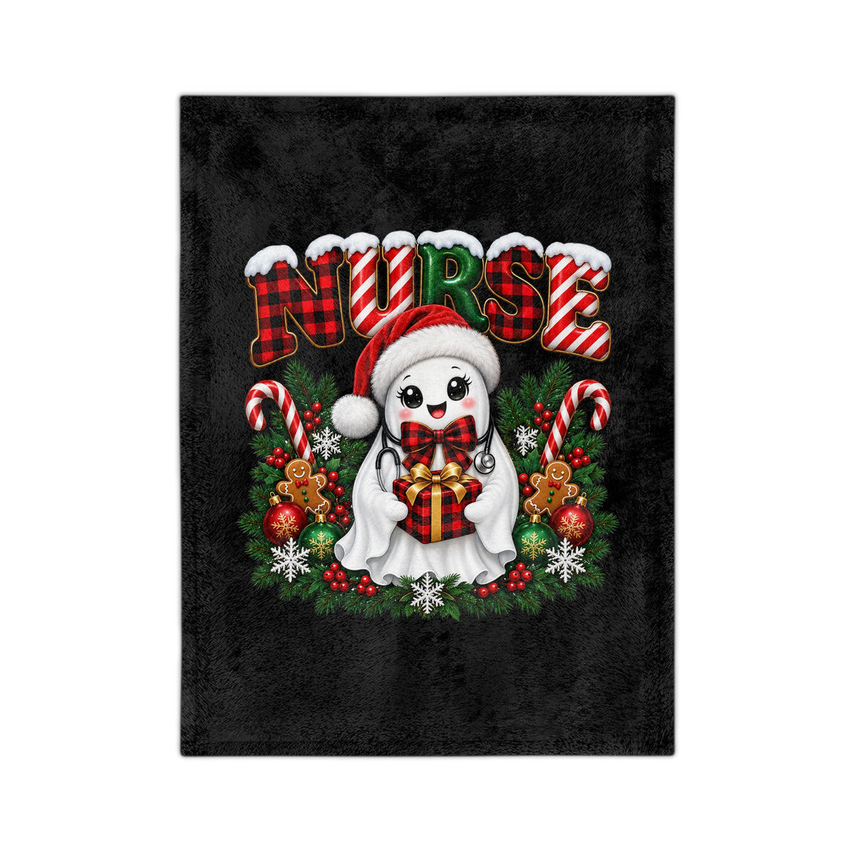 NURSE CHRISTMAS Velveteen Microfiber Blanket