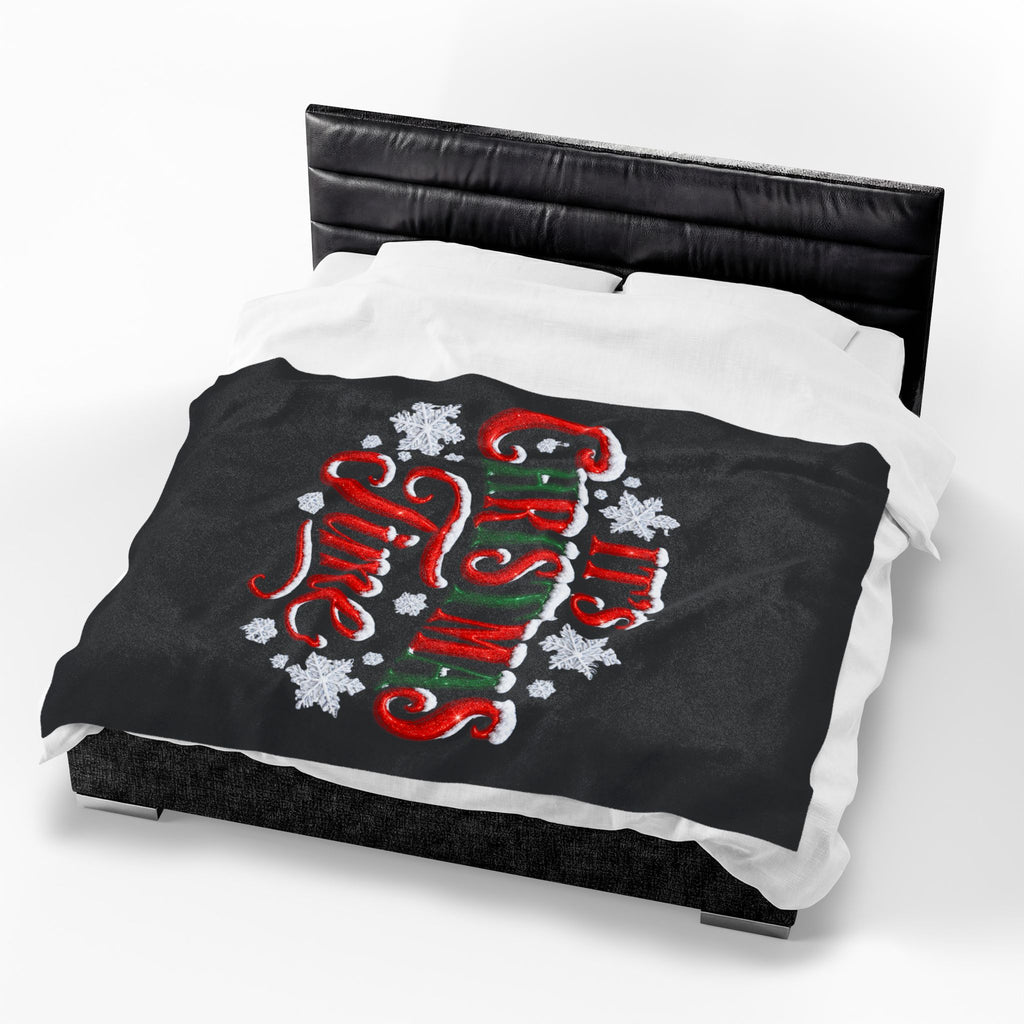 IT'S CHRISTMAS TIME Velveteen Plush Blanket