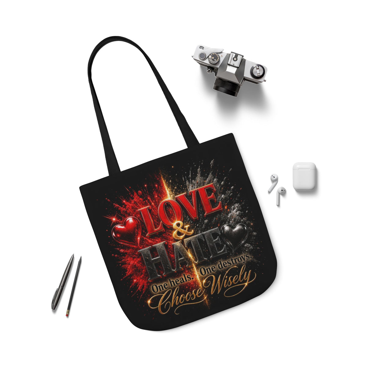 LOVEHATE Canvas Tote Bag 5-Color Straps