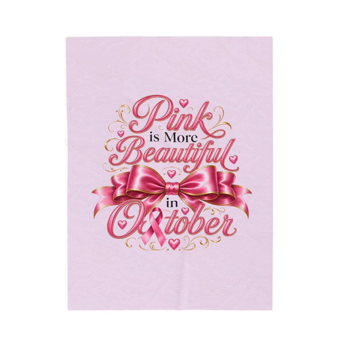 PINK BEAUTIFUL OCTOBER Velveteen Plush Blanket