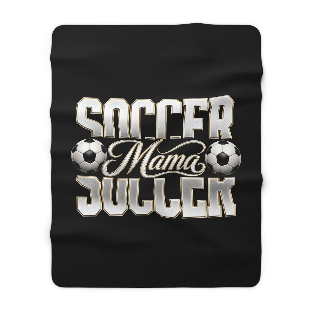 SOCCER MAMA BLACK Sherpa Fleece Blanket