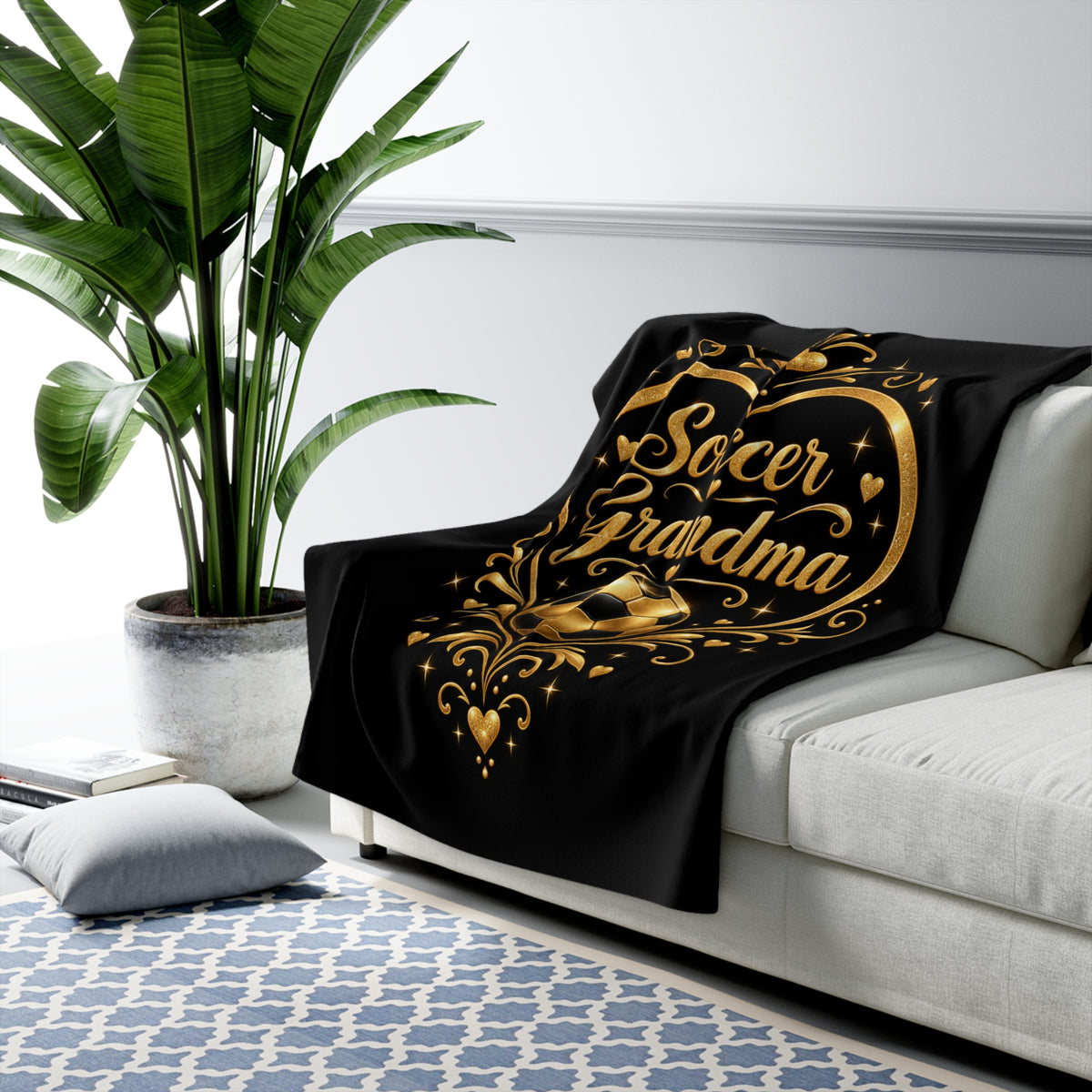 SOCCER GRANDMA Sherpa Fleece Blanket