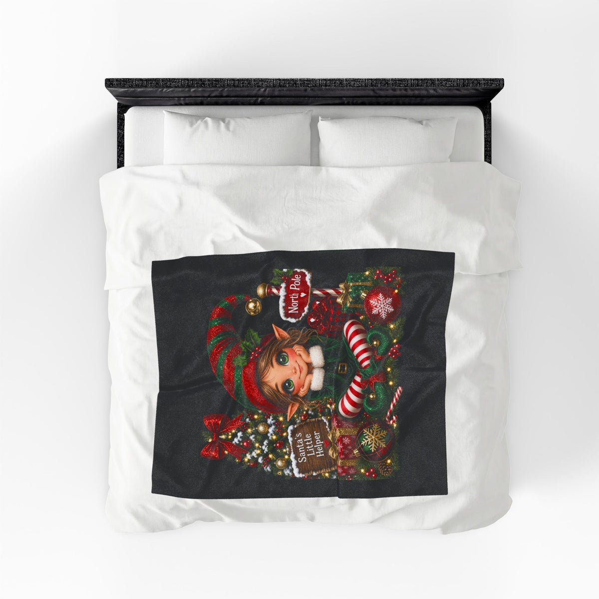 CHRISTMAS PRETTY ELF Velveteen Plush Blanket