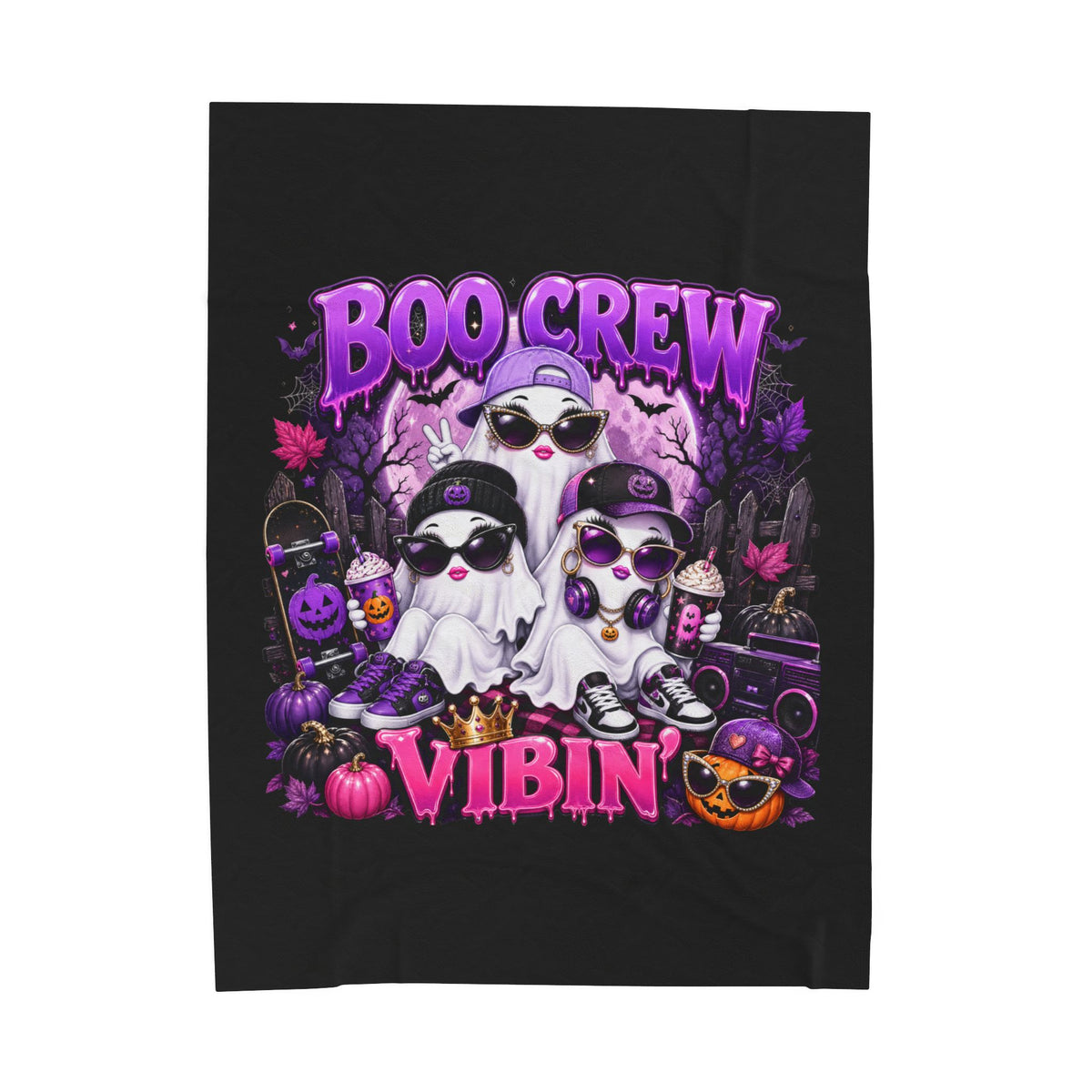 BOO CREW VIBIN Velveteen Plush Blanket