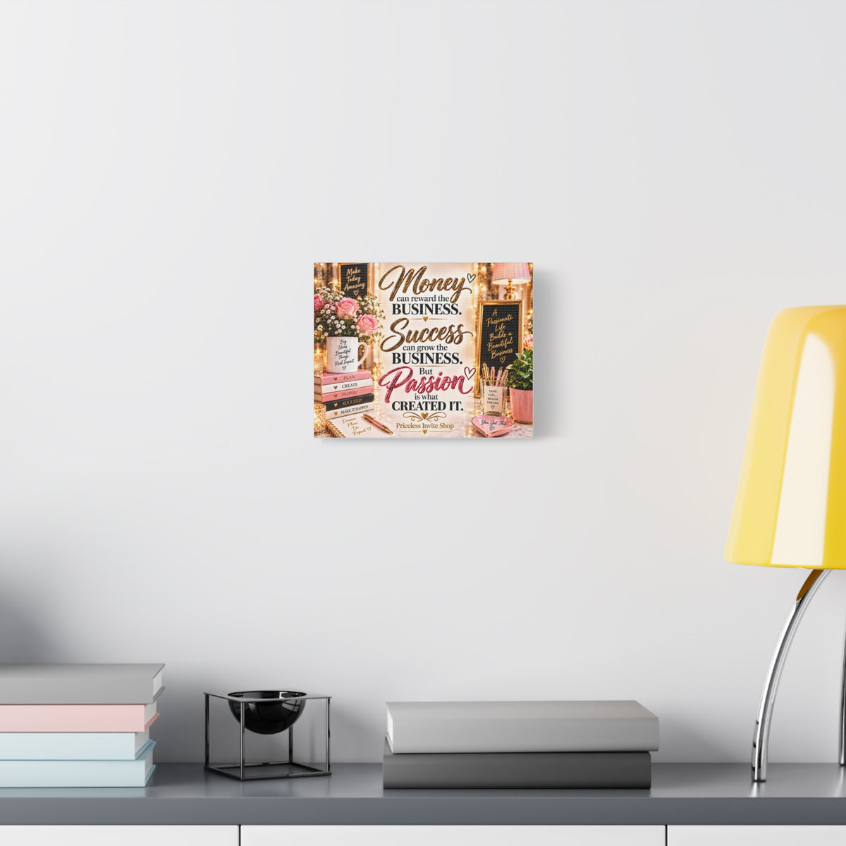 Money, Success & Passion Inspirational Business Canvas – 10" × 8" Horizontal